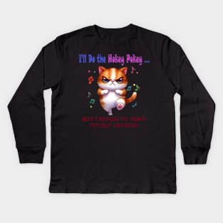 Angry Hokey Pokey Cat Kids Long Sleeve T-Shirt